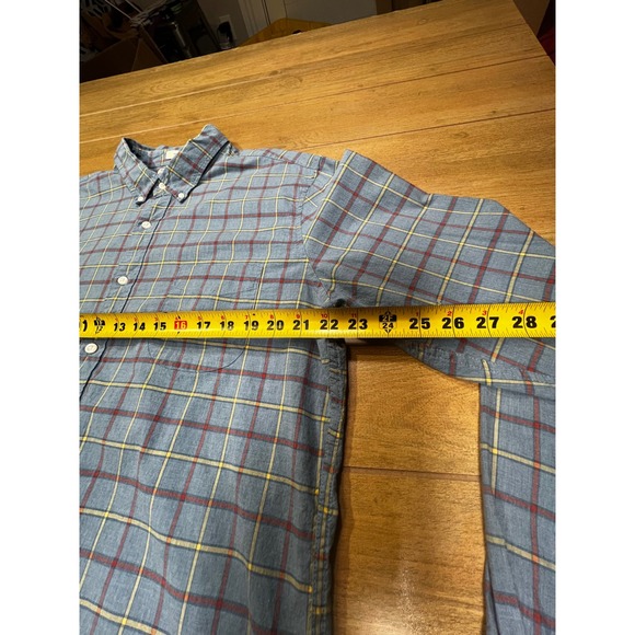 J Crew Men's Slim Fit Button Down Shirt XL Plaid‎ Organic Cotton Blend Stretch - Picture 7 of 8